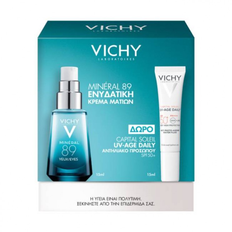 Vichy Mineral 89 Eyes Ενυδατική Κρέμα για τα Μάτια 15ml & Δώρο Capital Soleil UV-Age Daily SPF50+ Αντηλιακό Προσώπου 15ml ΦΡΟΝΤΙΔΑ ΠΡΟΣΩΠΟΥ