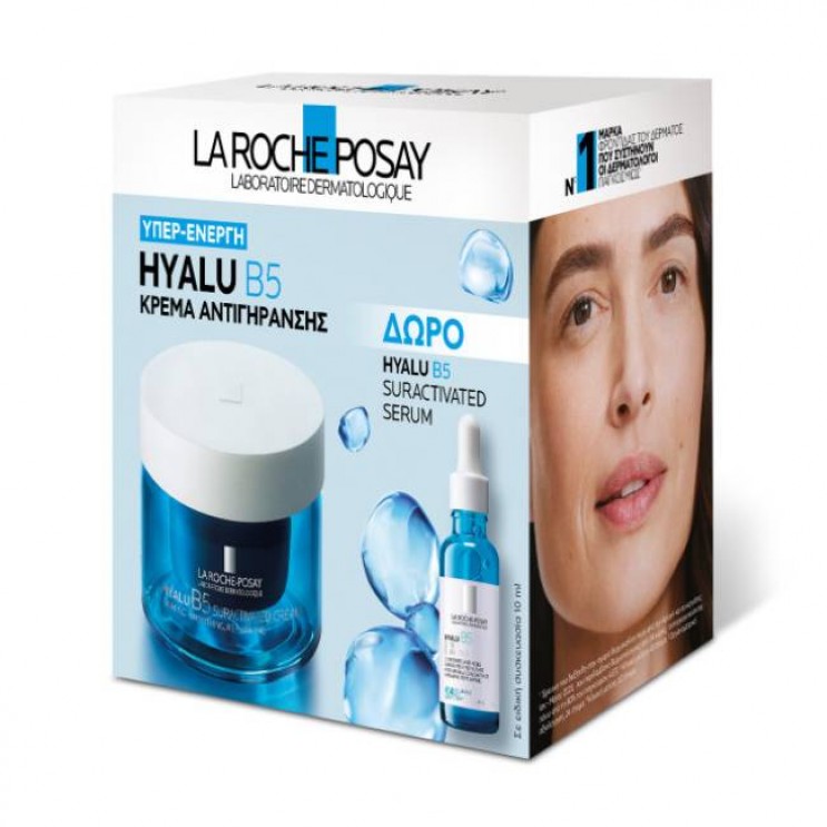 La Roche Posay Hyalu B5 Suractivated Cream Αντιρυτιδική Κρέμα για Άμεση Σύσφιξη και Λείανση, Επανόρθωση και Αναπλήρωση 50ml & Δώρο Hyalu B5 Suractivated Serum Αντιρυτιδικό Ορό σε ειδική συσκευασία 10ml