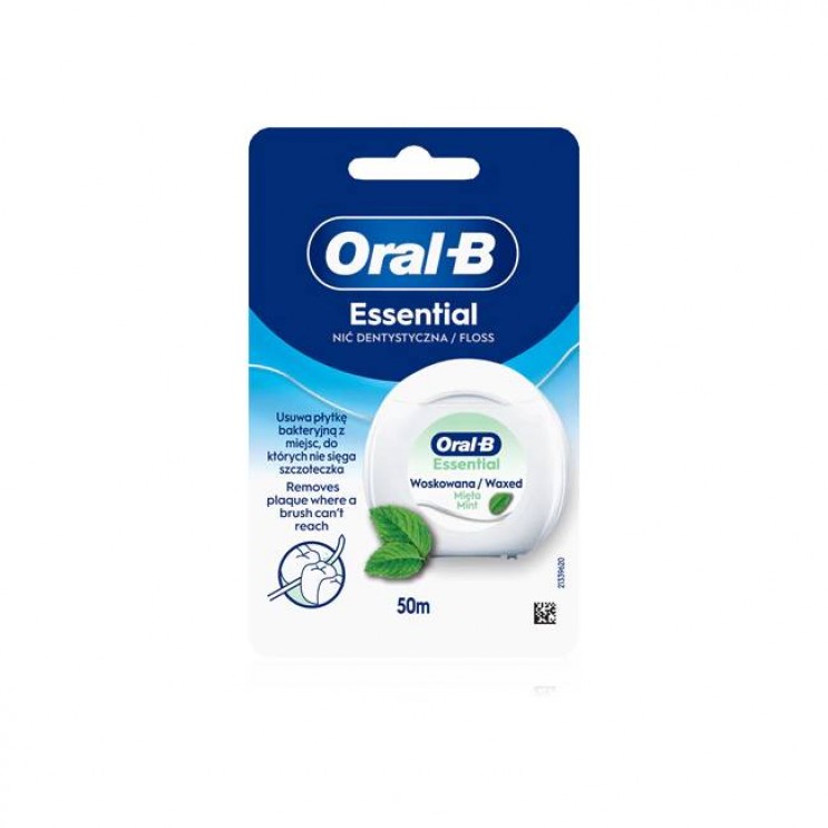 Oral-B Essential Floss Waxed Mint 50m | Oδοντικό Nήμα Κηρωμένο Μεντα