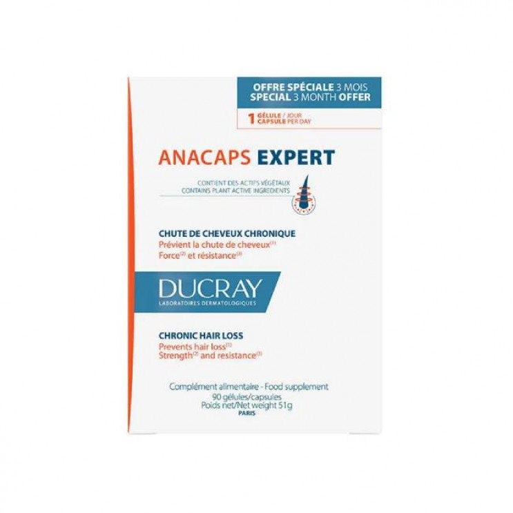 Ducray Anacaps Expert 90caps | Συμπλήρωμα Διατροφής για τη Χρόνια Τριχόπτωση 