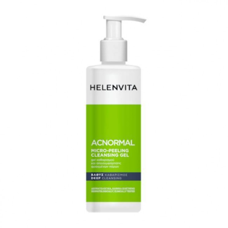 Helenvita ACNormal Micro-Peeling Cleansing Gel 200ml | Τζελ Βαθύ Καθαρισμού & Αποσυμφόρησης των Φραγμένων Πόρων