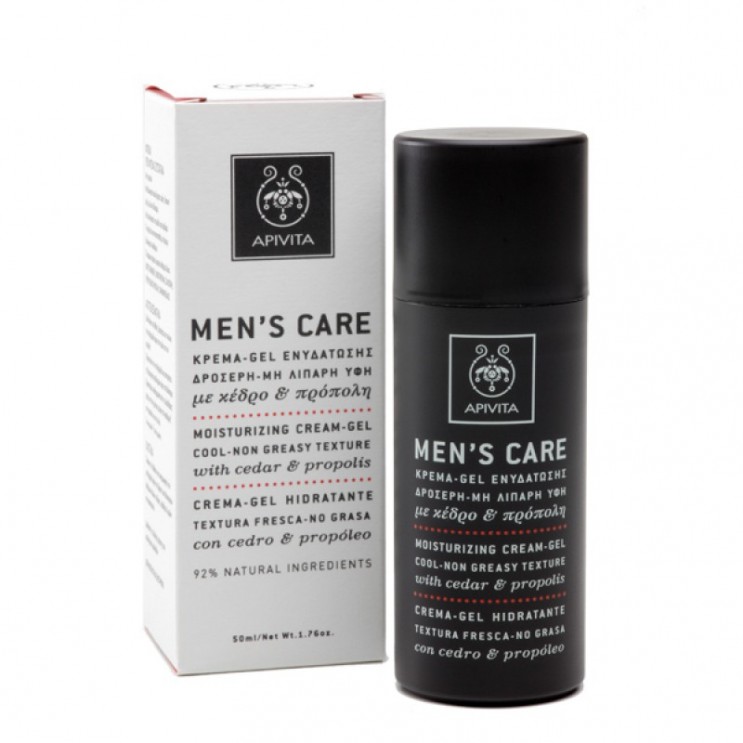 Apivita Men's Care Gel 50ml |Κρέμα - Gel Ενυδάτωσης με Δροσερή Μη Λιπαρή Υφή με Κέδρο & Πρόπολη  ΦΡΟΝΤΙΔΑ ΠΡΟΣΩΠΟΥ