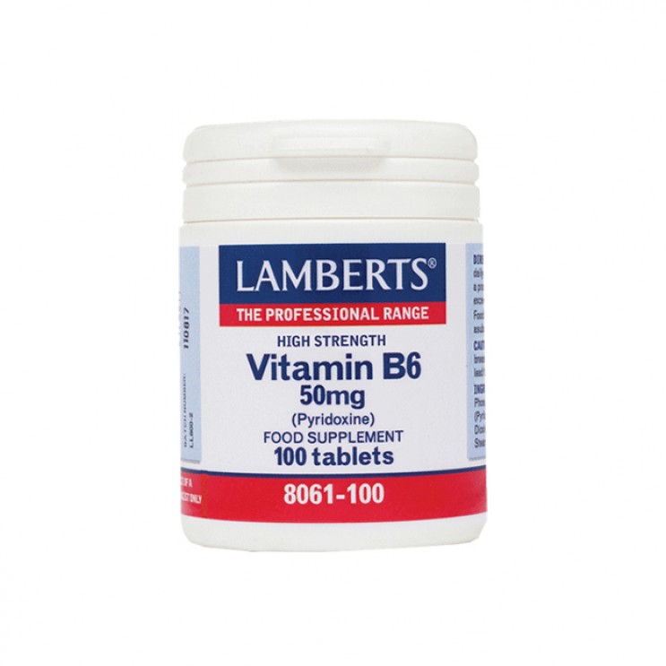 Lamberts Vitamin B6 (Pyridoxine) 50mg 100tabs| Συμπλήρωμα Διατροφής με Πυριδοξίνη
