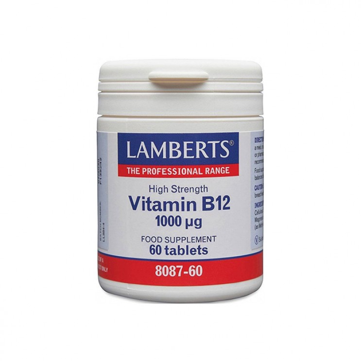 Lamberts Vitamin B-12 1000mcg (Methilcobalamin) 60tabs | Βιταμίνη Β12 Συμπλήρωμα Διατροφής