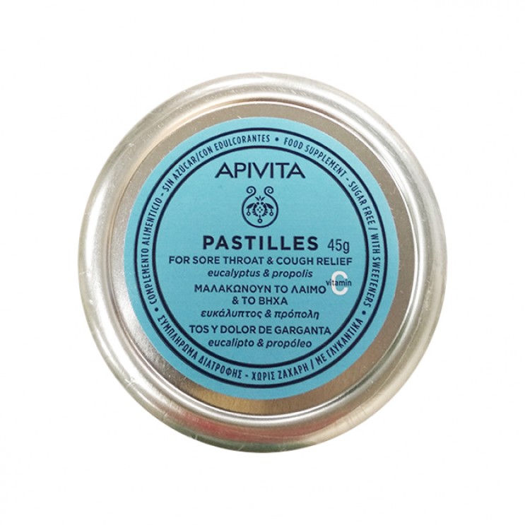 Apivita Pastilles 45gr |  Παστίλιες για τον Πονεμένο Λαιμό και το Βήχα με Ευκάλυπτο & Πρόπολη  ΦΥΤΙΚΑ & ΒΟΤΑΝΑ