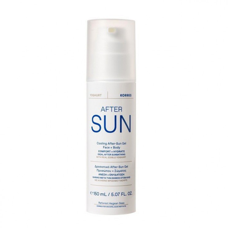 Korres After Sun Cooling Gel Face & Body 150ml | Γαλάκτωμα-Gel Γιαούρτι για Μετά τον Ήλιο Προσώπου & Σώματος ΦΡΟΝΤΙΔΑ ΠΡΟΣΩΠΟΥ