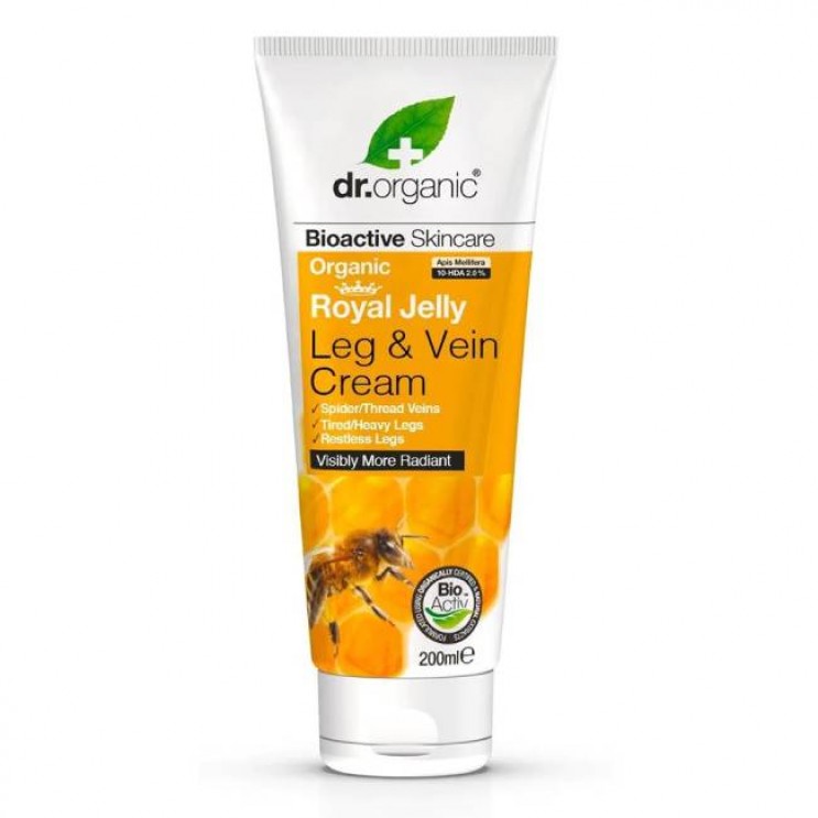 Dr. Organic Royal Jelly Leg & Vein Cream 200ml | Κρέμα για Κουρασμένα πόδια με Βιολογικό Βασιλικό Πολτό