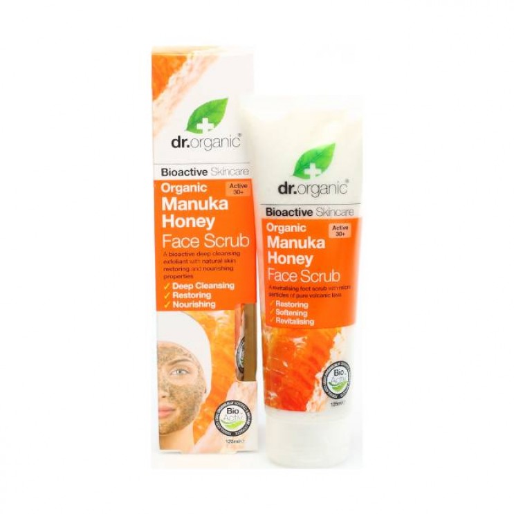 Dr. Organic Manuka Honey Face Scrub 125ml | Κρέμα Απολέπισης Προσώπου με Βιολογικό Μέλι Μανούκα  ΦΡΟΝΤΙΔΑ ΠΡΟΣΩΠΟΥ