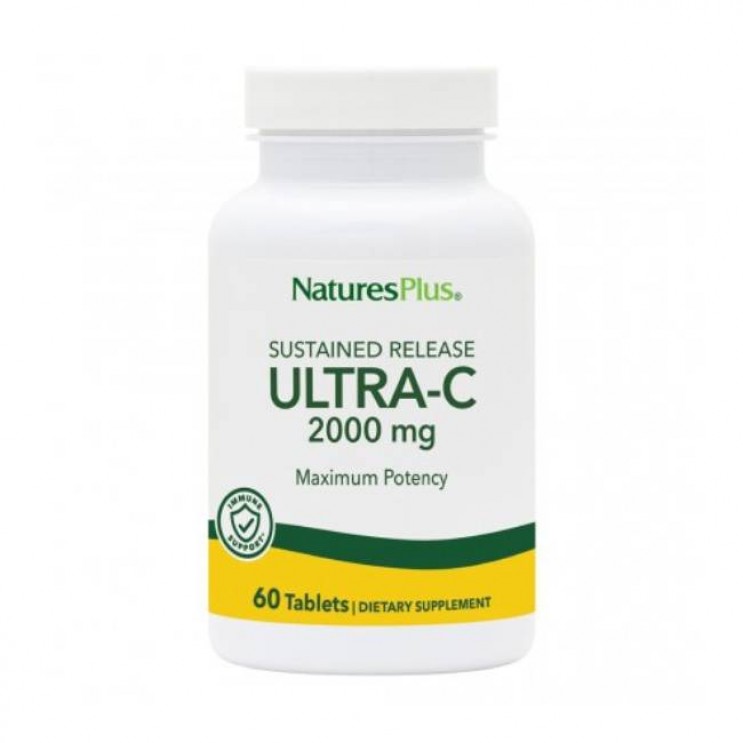 Nature's Plus Ultra-C 2000mg 60tabs | Συμπλήρωμα Διατροφής με Βιταμίνη C με Καρπούς Αγριοτριανταφυλλιάς ΒΙΤΑΜΙΝΕΣ