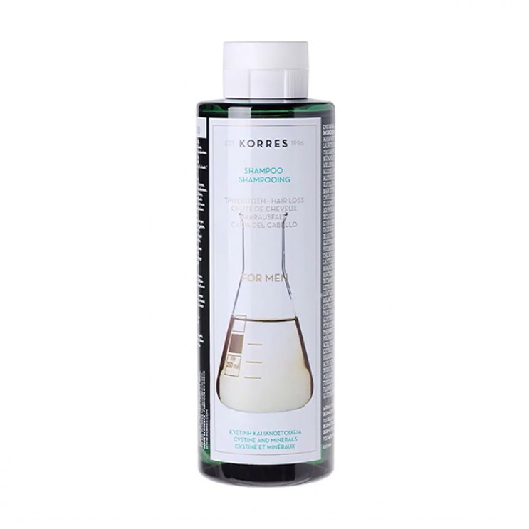 Korres Shampoo For Men Cystine & Minerals 250ml | Σαμπουάν Κατά της Αντρικής Τριχόπτωσης με Κυστίνη & Ιχνοστοιχεία