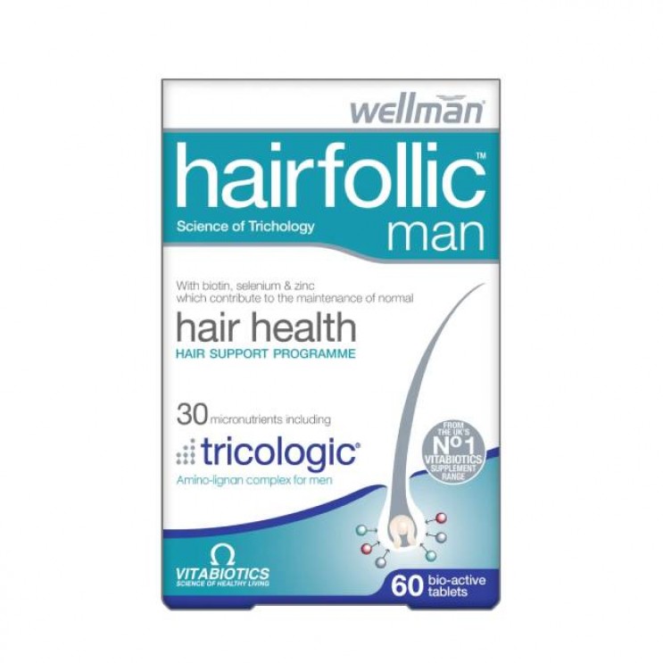 Vitabiotics Hairfollic Man, 60tabs | Συμπλήρωμα Διατροφής για Άνδρες για την Υγεία του Τριχωτού της Κεφαλής ΦΡΟΝΤΙΔΑ ΜΑΛΛΙΩΝ