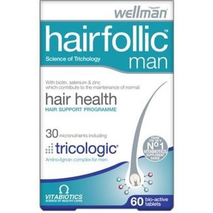 Vitabiotics Wellman Hairfollic Man, Hair Health, Φροντίδα των Μαλλιών Ειδικά για Άνδρες, 60 tablets. ΦΡΟΝΤΙΔΑ ΜΑΛΛΙΩΝ