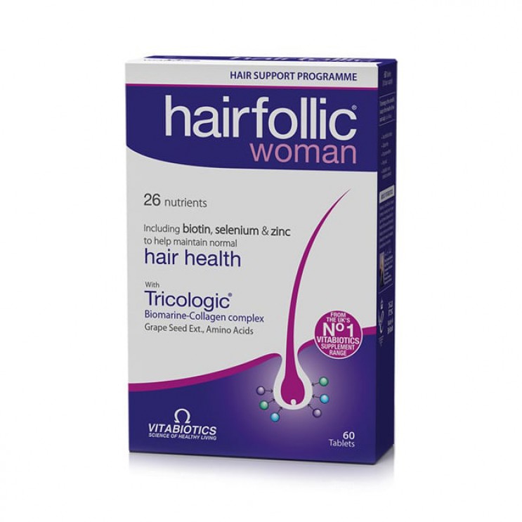 Vitabiotics Hairfollic Woman, 60 tablets | Συμπλήρωμα Διατροφής για την Γυναικεία Τριχόπτωση   ΦΡΟΝΤΙΔΑ ΜΑΛΛΙΩΝ