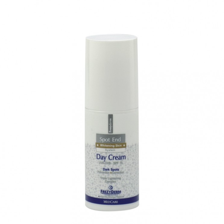 Frezyderm Spot End Day Cream SPF15  50ml | Λευκαντική Κρέμα Ημέρας για Πρόσωπο, Λαιμό & Ντεκολτέ