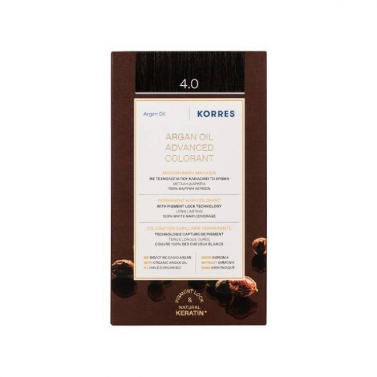 Korres Argan Oil Advanced Colorant 4.0 Brown | Μόνιμη Βαφή Μαλλιών Argan Oil 4.0 Καφέ