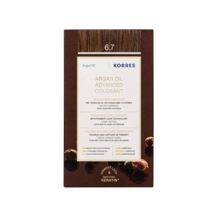 Korres Argan Oil Advanced Colorant 6.7 Cocoa | Μόνιμη Βαφή Μαλλιών Argan Oil 6.7 Κακάο