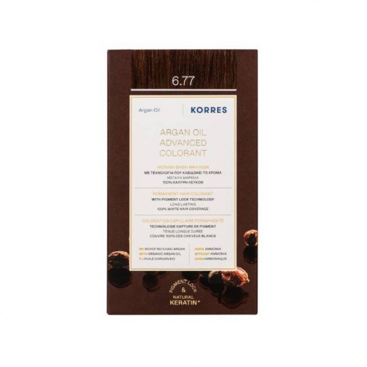 Korres Argan Oil Advanced Colorant 6.77 Gianduja | Μόνιμη Βαφή Μαλλιών Argan Oil 6.77 Πραλίνα