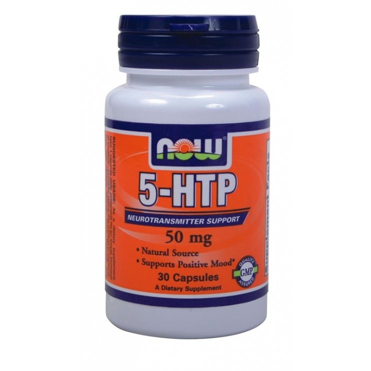 Now Foods 5-HTP 50mg 30 veg.caps | Συμπλήρωμα Διατροφής για Διάθεση, Βελτίσωη Ύπνου και Μέιωση Άγχους