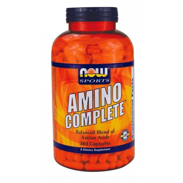 Now Foods Amino Complete 750mg 360caps | Συμπλήρωμα Διατροφής, Φυσική Πηγή 20 Αμινοξέων 