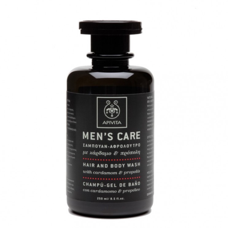 Apivita Men's Care Hair & Body Wash 250ml | Σαμπουάν & Αφρόλουτρο για Άντρες με Κάρδαμο & Πρόπολη  ΦΡΟΝΤΙΔΑ ΜΑΛΛΙΩΝ