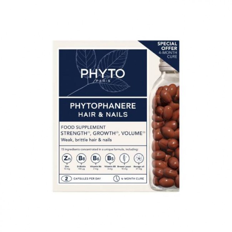 Phyto Phyto Phytophanere 2 x 120caps | Συμπλήρωμα Διατροφής για Όμορφα και Δυνατά Μαλλια 1+1 Δώρο