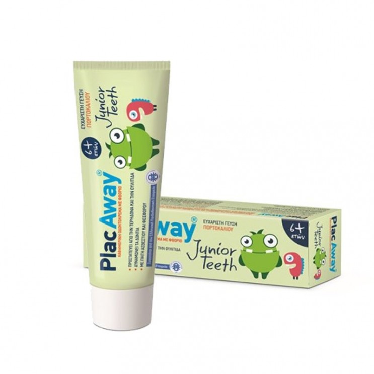 Plac Away Junior Teeth  50ml | Οδοντόκρεμα με Γεύση Πορτοκάλι 6+ Ετών ΣΤΟΜΑΤΙΚΗ ΥΓΙΕΙΝΗ