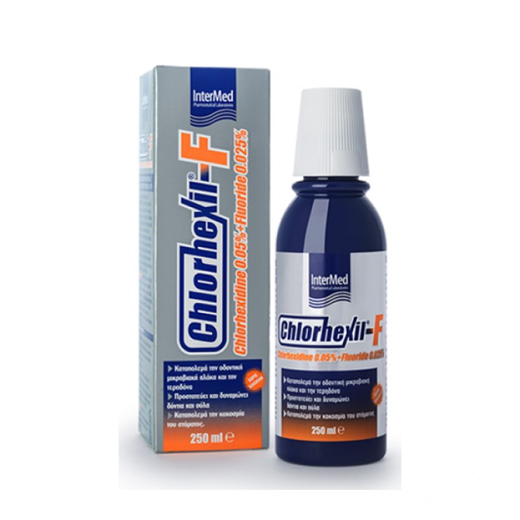 Intermed Chlorhexil F Mouthwash 250ml | Στοματικό Διάλυμα για Καθημερινή Προστασία και Φροντίδα των Δοντιών και των Ούλων ΣΤΟΜΑΤΙΚΗ ΥΓΙΕΙΝΗ