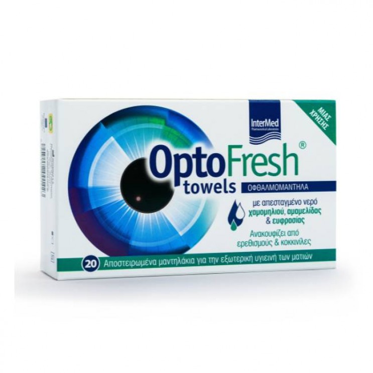 InterMed Optofresh Towels 20τεμ | Πανάκια Καθαρισμού και Ανακούφισης των Ματιών ΦΑΡΜΑΚΕΙΟ
