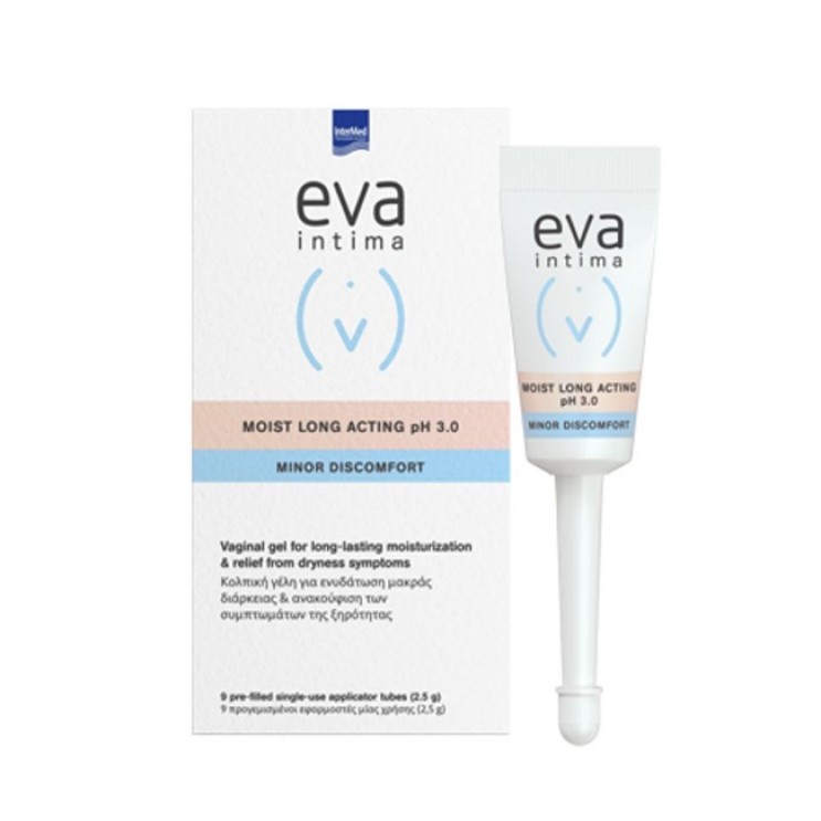 Intermed Eva Intima Moist Long Acting Minor Discomfort  pH 3.0, 9τμχ x 2.5gr |Υγραντική Κολπική Γέλη για Ανακούφιση της Ξηρότητας  ΥΓΙΕΙΝΗ