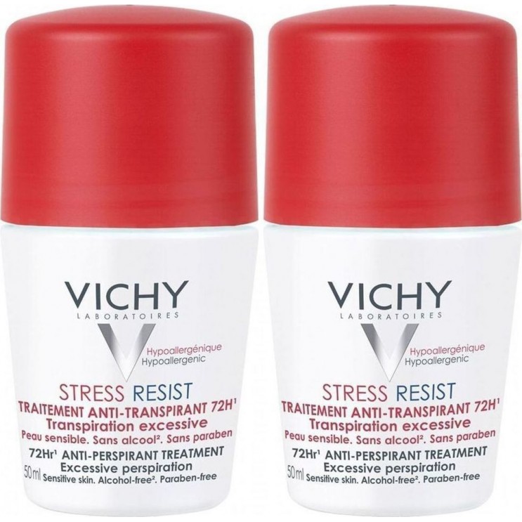 Vichy Deodorant Stress Resist Roll-On 72h 2x50ml | Εντατική Αποσμητική Φροντίδα 72h (με έκπτωση -50% στο δεύτερο προϊόν) ΦΡΟΝΤΙΔΑ ΓΙΑ ΤΟ ΣΩΜΑ
