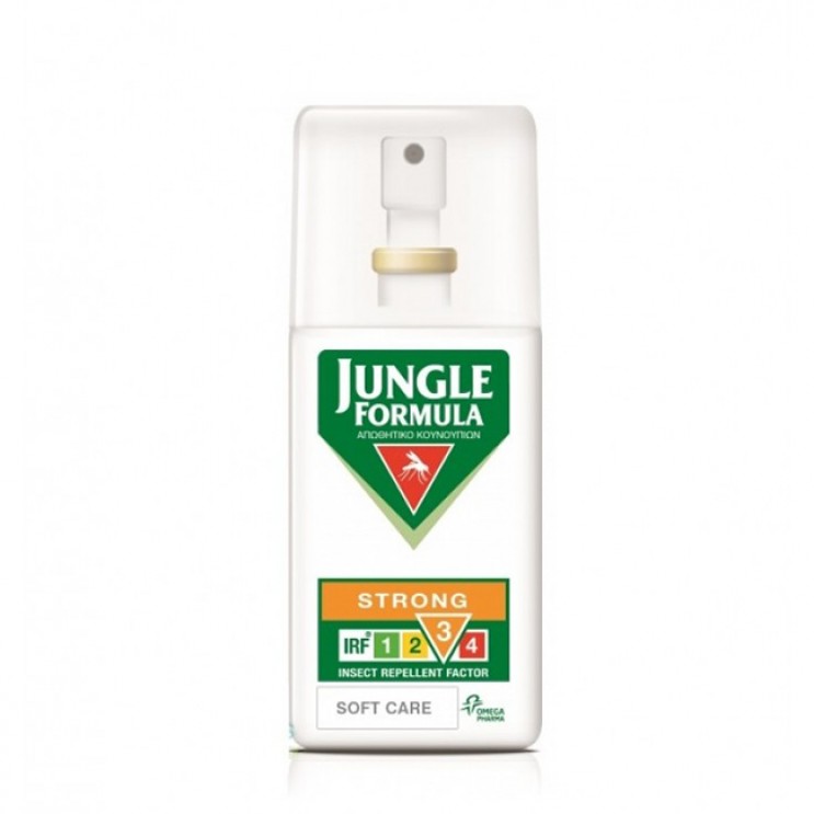 Jungle Formula Strong Soft Care με IRF 3, 75ml | Εντομοαπωθητικό Σπρέι Χωρίς Άρωμα και Οινόπνευμα με Ικαριδίνη 20%