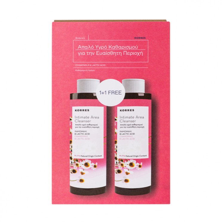 Korres Intimate Area Cleanser 2x250ml | Υγρό Καθαρισμού για την Ευαίσθητη Περιοχή 1+1 Δώρο ΥΓΙΕΙΝΗ