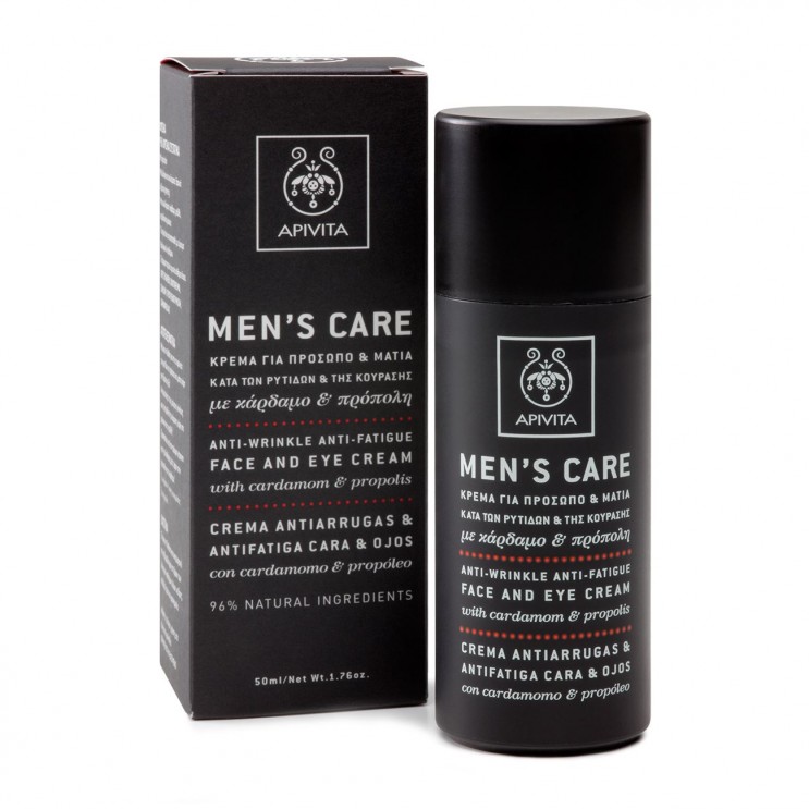 Apivita Men's Care Face and Eye Cream 50ml |  Κρέμα για το Πρόσωπο & τα Μάτια κατά των Ρυτίδων και της Κούρασης  ΦΡΟΝΤΙΔΑ ΠΡΟΣΩΠΟΥ