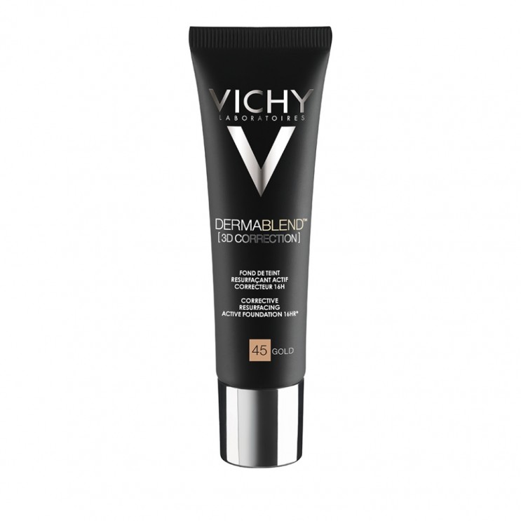 Vichy Dermablend 3D Correction SPF19 PA++++  Νο45 GOLD, 30ml|Διορθωτικό Make up για Επιδερμίδα με Τάση Ακμής ΜΑΚΙΓΙΑΖ