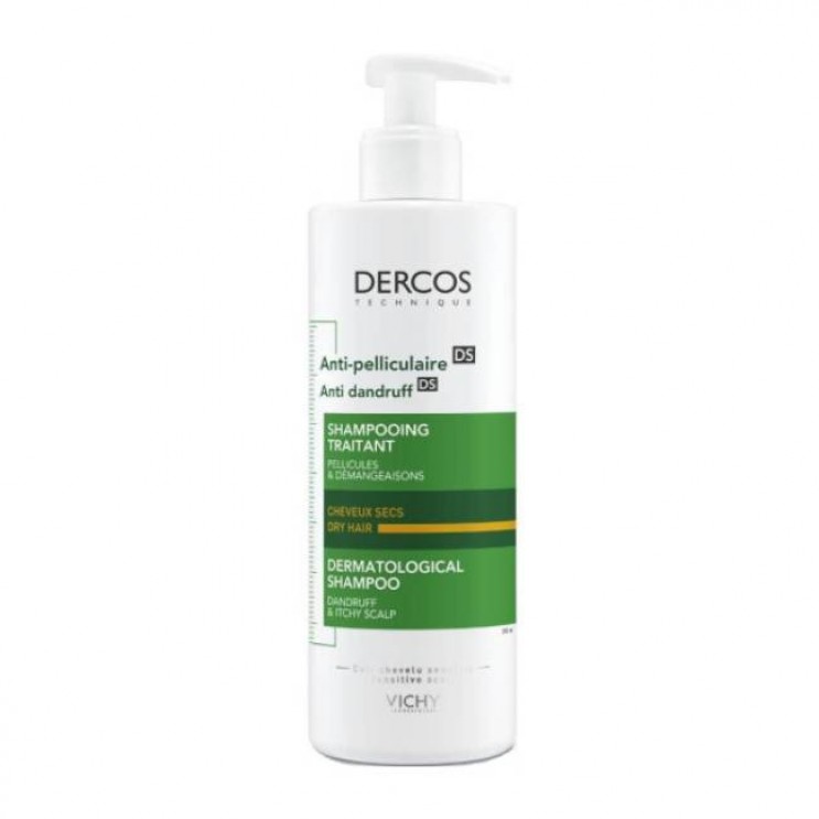 Vichy Dercos Anti-Dandruff DS Dry Hair 390ml | Σαμπουάν κατά της Ξηροδερμίας, της Πιτυρίδας και του Κνησμού για Ξηρά Μαλλιά.  ΦΡΟΝΤΙΔΑ ΜΑΛΛΙΩΝ
