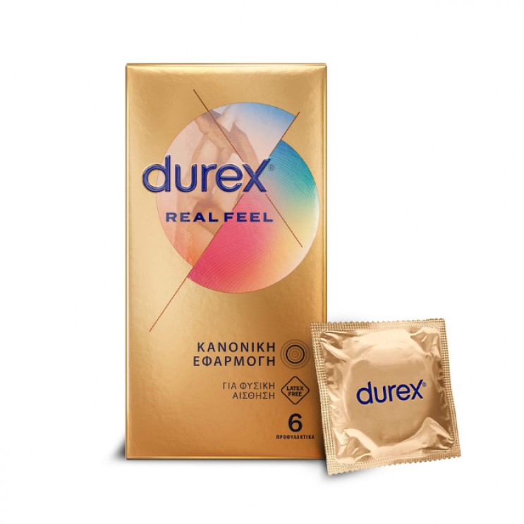 Durex RealFeel, 6 τμχ | Προφυλακτικά Πολύ Λεπτά Χωρίς Λάτεξ Κανονική Εφαρμογή ΣΕΞΟΥΑΛΙΚΗ ΥΓΕΙΑ