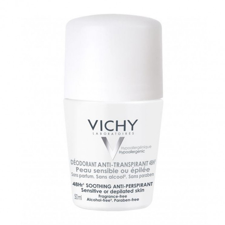 Vichy Deodorant Skin Sensitive Roll-On 50ml | Αποσμητικό για Ευαίσθητες ή Αποτριχωμένες Επιδερμίδες- 48h Προστασία,  ΦΡΟΝΤΙΔΑ ΓΙΑ ΤΟ ΣΩΜΑ