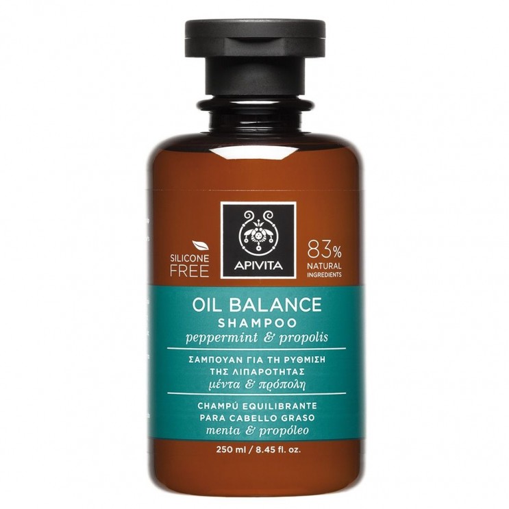 Apivita Oil Balance Shampoo 250ml  | Σαμπουάν Ρύθμισης της Λιπαρότητας με Μέντα & Πρόπολη  ΦΡΟΝΤΙΔΑ ΜΑΛΛΙΩΝ