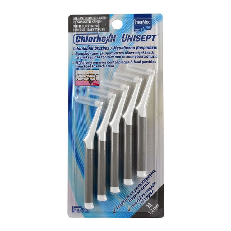 Intermed Chlorhexil Interdental Brushes M 1.2mm, 5τμχ | Μεσοδόντια Βουρτσάκια Γκρι