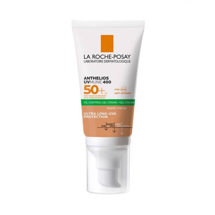 La Roche Posay Anthelios UVMUNE 400 Oil Control Gel Cream Tinted SPF50+, 50ml | Αντηλιακή Κρέμα Προσώπου για Ματ Αποτέλεσμα με Χρώμα ΦΡΟΝΤΙΔΑ ΠΡΟΣΩΠΟΥ