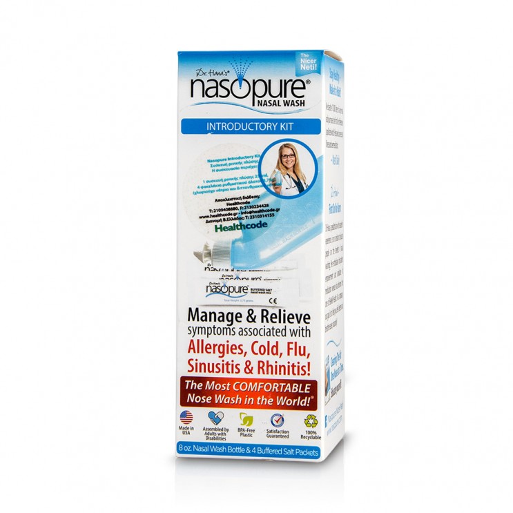 Nasopure Nasal Wash System Kit | Συσκευή Ρινικής Πλύσης & 4 Φακελάκια Ρυθμιστικού Άλατος