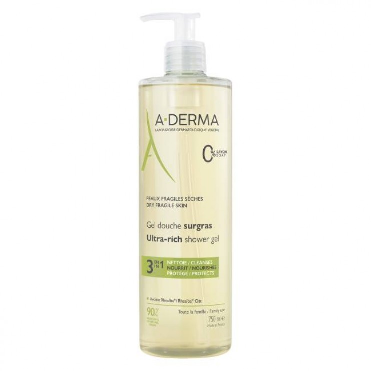 A-Derma Gel Douche Surgras Ultra Rich Shower Gel 750ml | Αφρόλουτρο για Ξηρές Επιδερμίδες