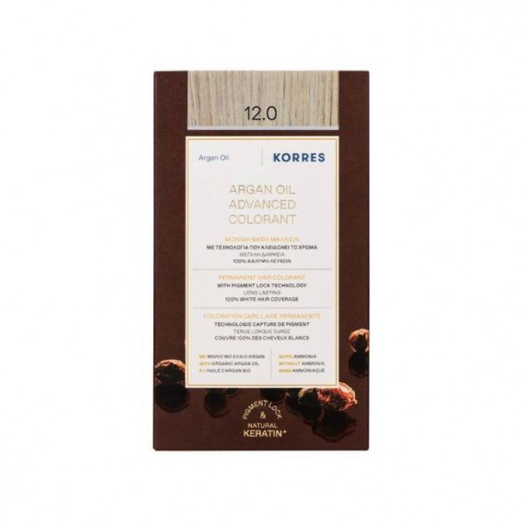 Korres Argan Oil Advanced Colorant 12.0 Special Blonde | Μόνιμη Βαφή Μαλλιών Argan Oil 12.0 Ξανθό