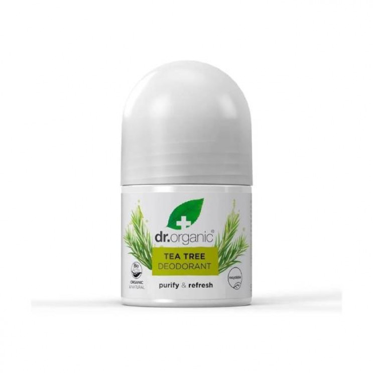 Dr.  Organic Tea Tree Deodorant 50ml | Αποσμητικό σε Μορφή Roll-on με Βιολογικό Έλαιο Τεϊόδεντρου ΦΡΟΝΤΙΔΑ ΓΙΑ ΤΟ ΣΩΜΑ