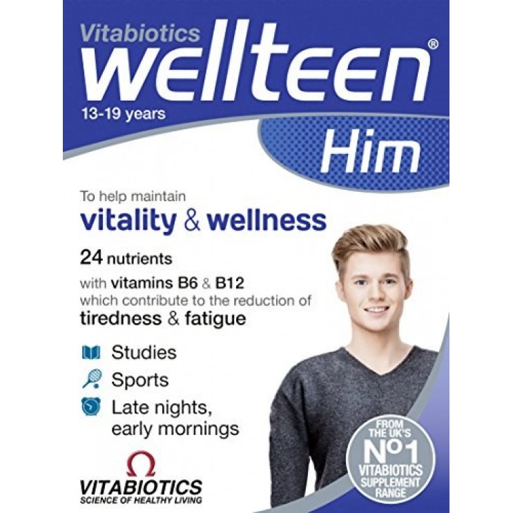 Vitabiotics Wellteen Him 30tabs | Συμπλήρωμα Διατροφής για Εφήβους & Νέους Άντρες 13-19 ετών ΒΙΤΑΜΙΝΕΣ