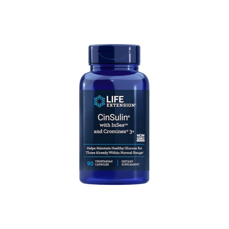 Life Extension Cinsulin InSea2 Crominex 3+ 90veg.caps | Συμπλήρωμα Διατροφής με Πολυφαινόλες Κανέλας και InSea2 Φύκια ΦΥΤΙΚΑ & ΒΟΤΑΝΑ