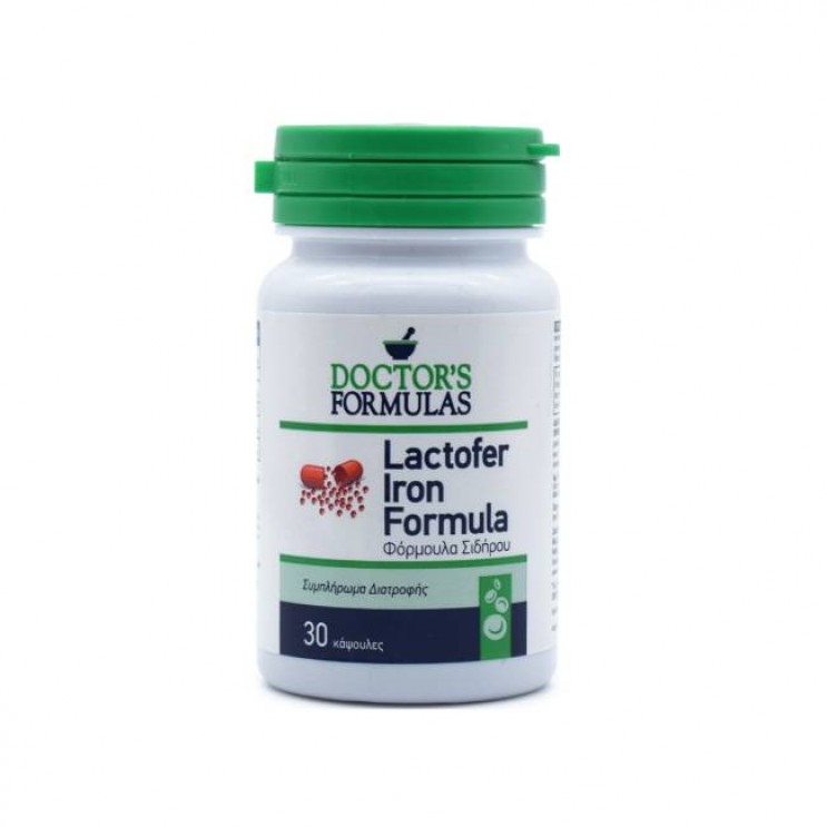 Doctor's Formulas Lactofer Iron Formula Συμπλήρωμα Διατροφής με Σίδηρο, Λακτοφερίνη, Χαλκό & Βιταμίνες, 30 tabs ΜΕΤΑΛΛΑ & ΙΧΝΟΣΤΟΙΧΕΙΑ