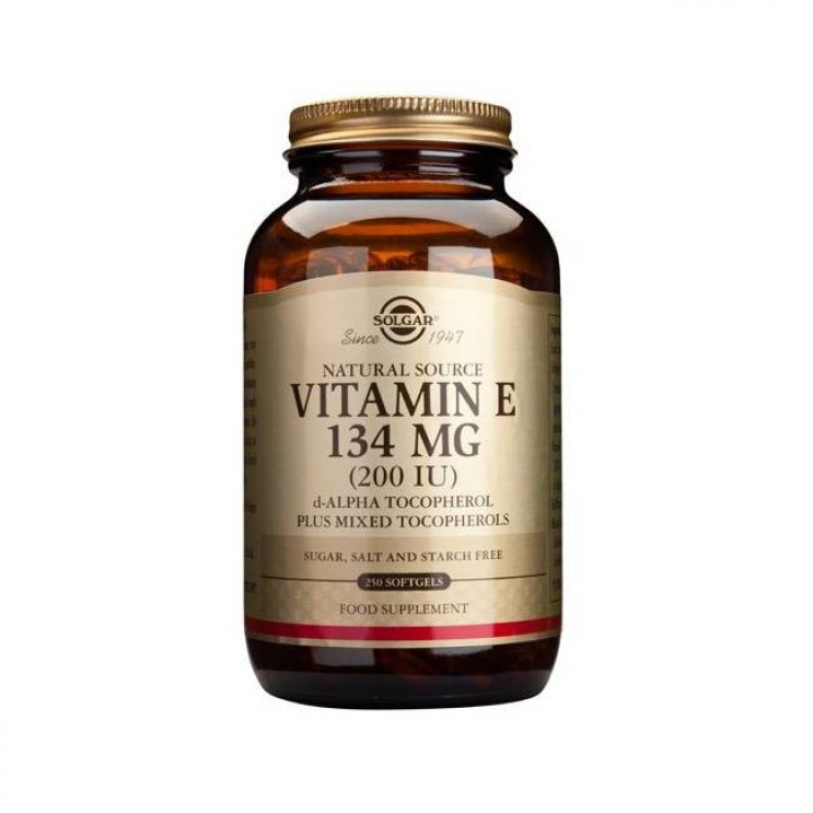 Solgar Vitamin E Natural 200 IU, 250softgels |  Συμπλήρωμα Διατροφής Φυσικής Πηγής Βιταμίνη Ε Πλούσια σε Αντιοξειδωτικά