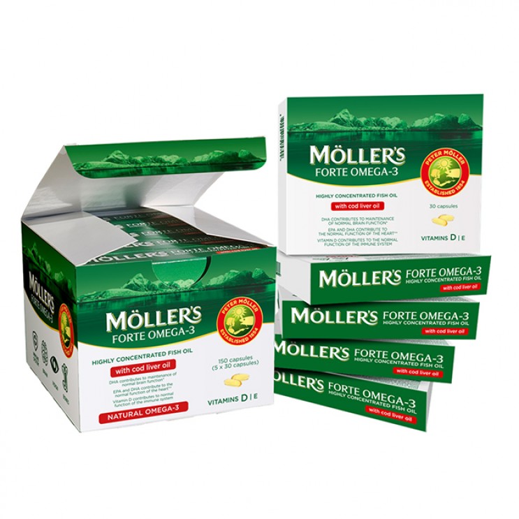 Moller's Forte 150 caps | Μίγμα Ιχθυελαίου & Μουρουνέλαιου Πλούσιο σε Ω3 Λιπαρά Οξέα ΔΗΜΟΦΙΛΕΣΤΕΡΑ