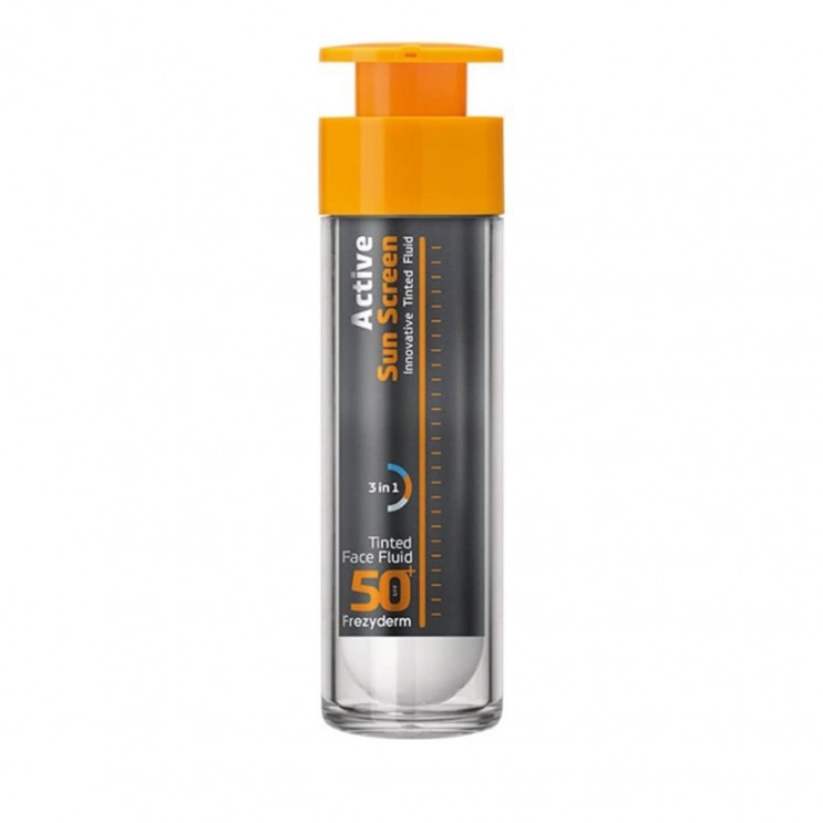 Frezyderm Active Sun Screen Face Fluid Tinted SPF50 50ml | Ενεργή Αντιηλιακή Λεπτόρευστη Κρέμα Προσώπου με Χρώμα ΦΡΟΝΤΙΔΑ ΠΡΟΣΩΠΟΥ